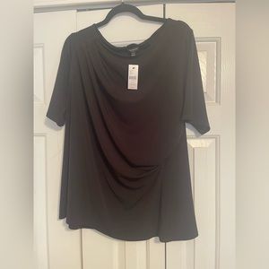 NWT Lane Bryant black drape front top. Size 14/16W